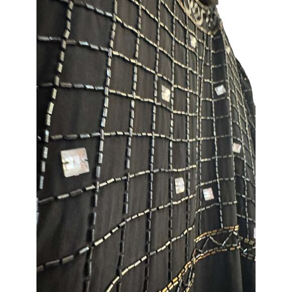 Vintage 90s Argenti Notte Silk Beaded Dress Women’s 8 Black Evening Cocktail - Picture 10 of 14